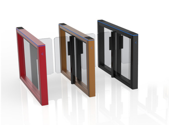 Porte de vitesse en alliage d'aluminium Couleurs des tourniquets Porte de barrière piétonne personnalisée Pour immeuble de bureaux